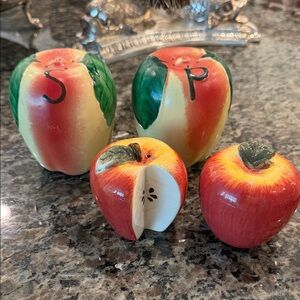Apple Shaped Salt and Pepper Shakers